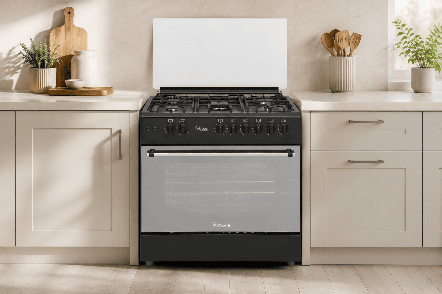 Cuisinière à Gaz PROCOOK TG6950NF 90cm 5 Feux - Noir